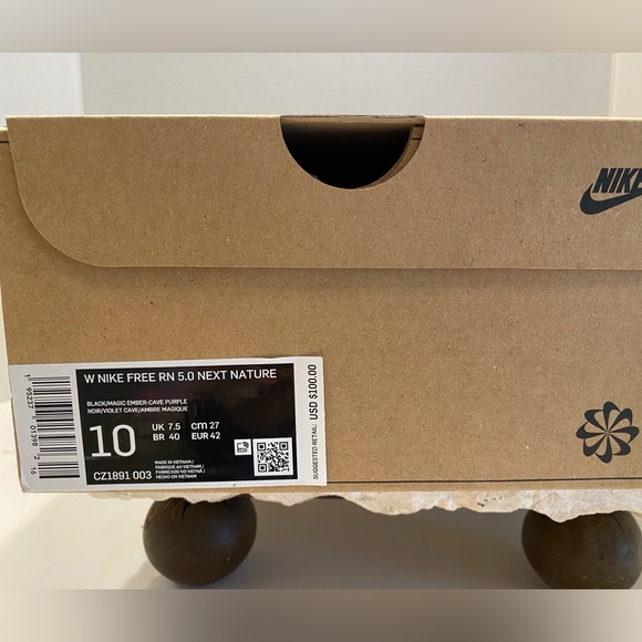 Sz 10  Nike Free RN 5.0 Next Nature Black/Magic Ember-Cave Purple Running Shoes - Picture 11 of 12